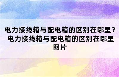 电力接线箱与配电箱的区别在哪里？ 电力接线箱与配电箱的区别在哪里图片